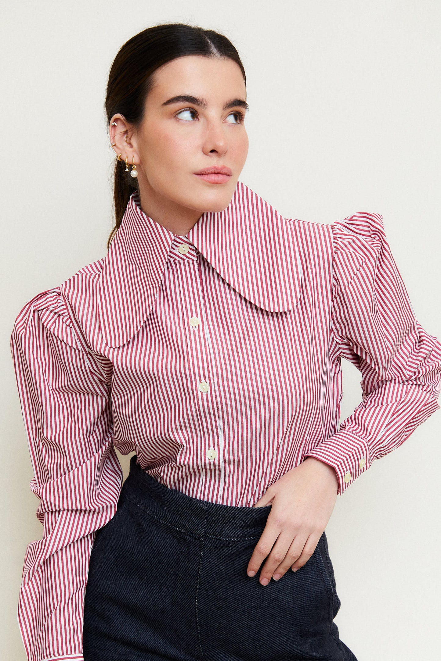 Striped Shirt Burgundy
