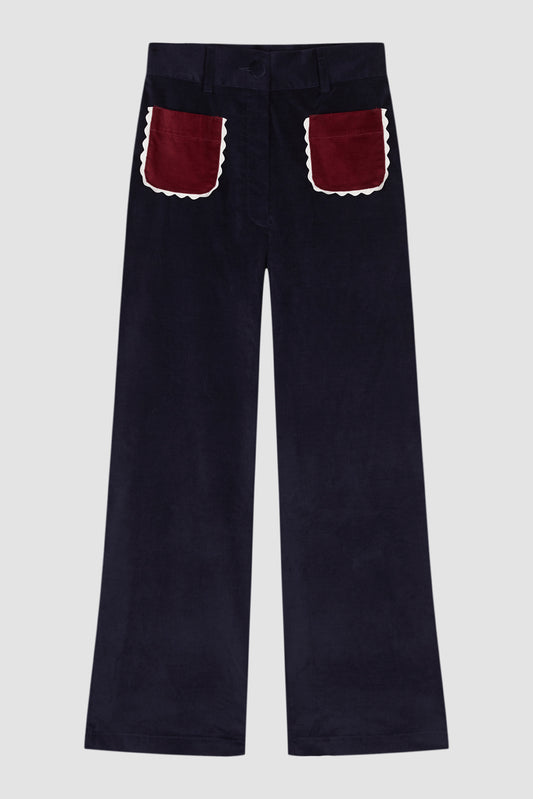 Rib Pants Velvet Navy