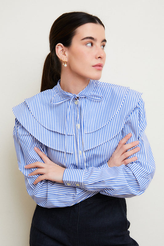 Double Collar Shirt Blue 02