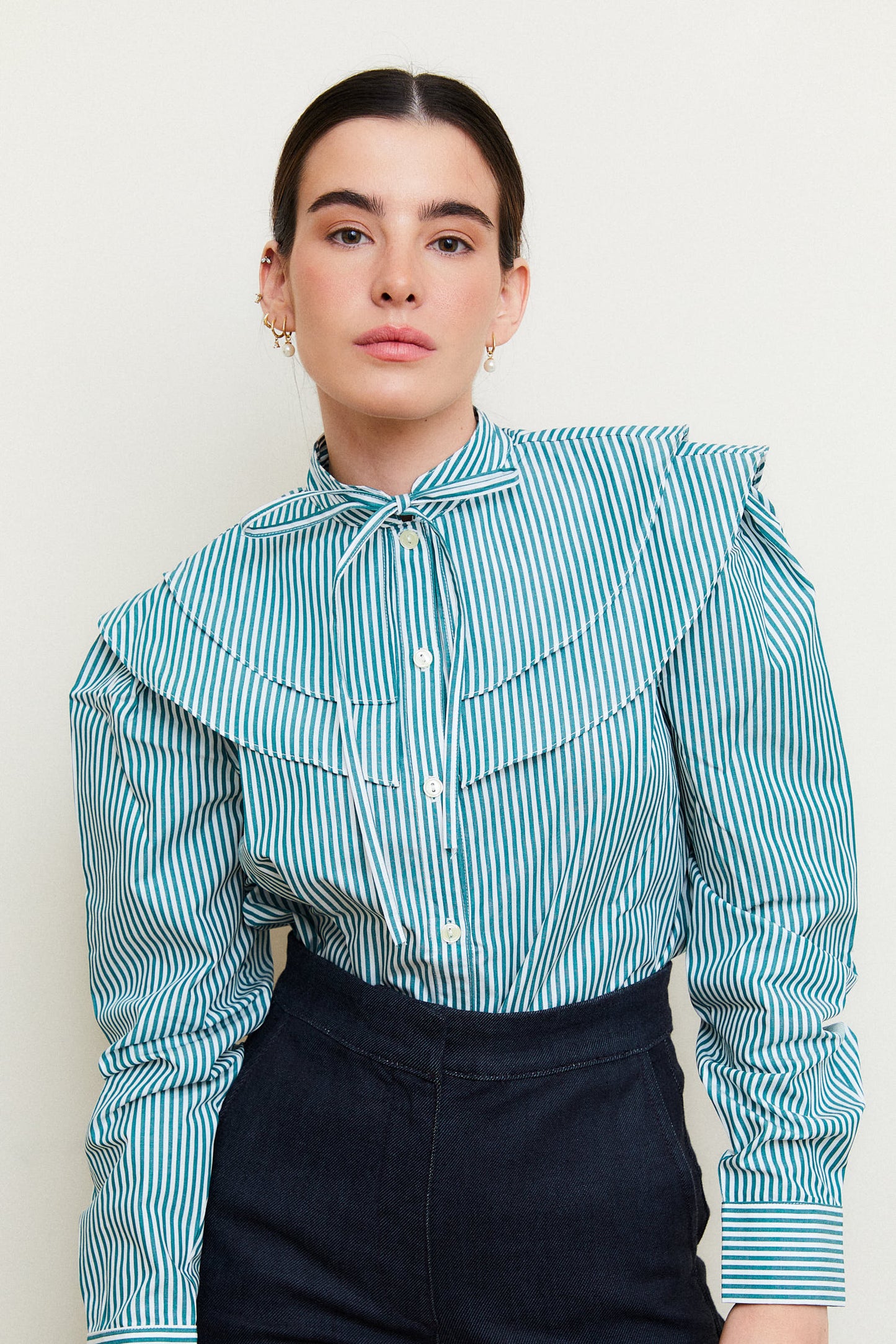 Double Collar Shirt Green