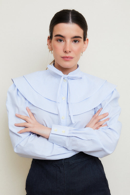 Double Collar Shirt Blue 01