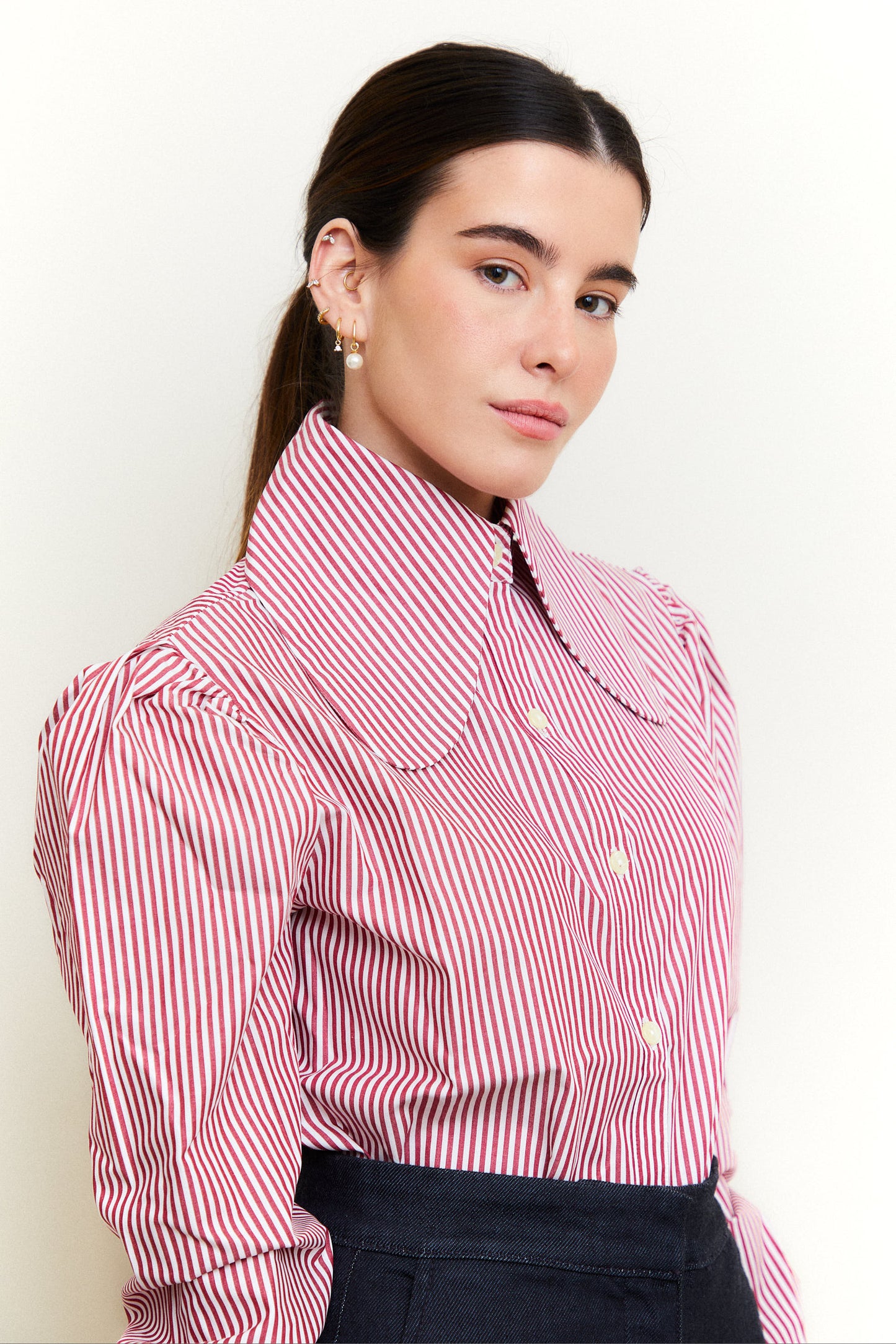 Striped Shirt Burgundy